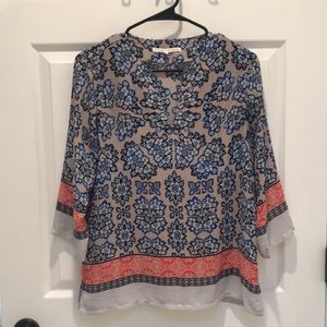 Violet and Claire, small. 3/4 sleeve, flowy. Beautiful print